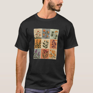 Antieke bloem t-shirt