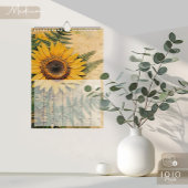 Antieke bloem vlinder kalender
