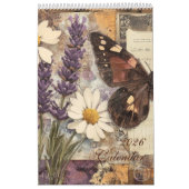 Antieke bloem vlinder kalender (Hoes)