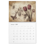 Antieke Bloem Vlinder Kalender (Jan 2027)