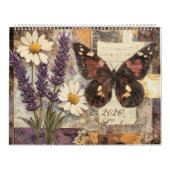Antieke Bloem Vlinder Kalender (Hoes)