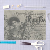 Antieke bloemadvertentie in de krant tissuepapier (Craft)