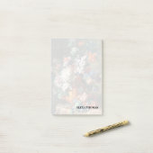 Antieke bloemboeket in een urn post-it® notes (Op bureau)