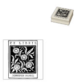 Antieke Bloemen Aangepaste Ex Libris Bibliotheekbo Rubberstempel (Gestempeld)
