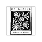 Antieke Bloemen Aangepaste Ex Libris Bibliotheekbo Rubberstempel (Afrduk)