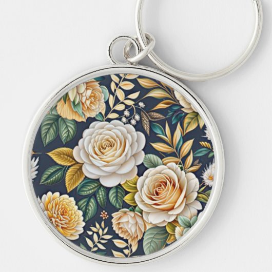 antieke bloemen sleutelhanger (Voorkant)
