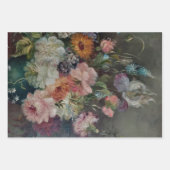 ANTIEKE BLOEMEN ZWARE DECOUPAGE AFDRUKKEN INPAKPAPIER VEL (Voorkant)