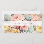 Antieke bloemencode QR bedrijfs cadeaubon (Voorkant)