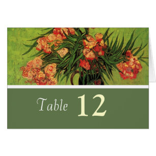 Antieke bloemendiner tafel nummerkaart.