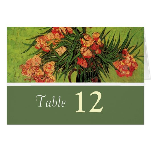 Antieke bloemendiner tafel nummerkaart. (Voorkant Horizontaal)