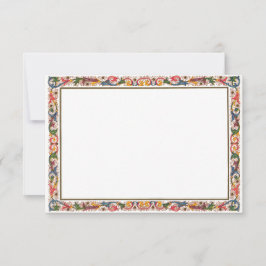 Antieke bloemenrand RSVP-kaart sjabloon