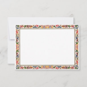 Antieke bloemenrand RSVP-kaart sjabloon