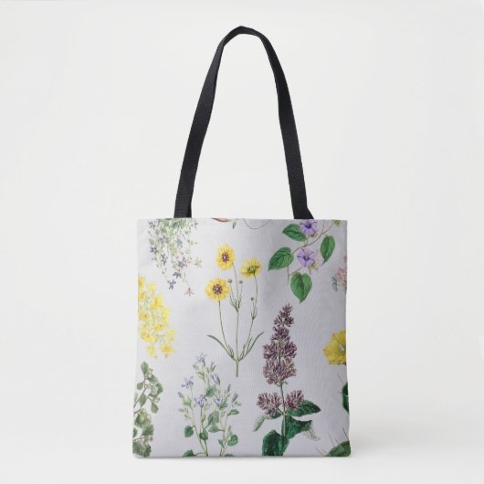 Antieke bloemenset tote bag (Voorkant)