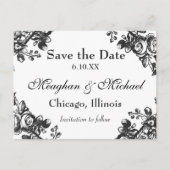 Antieke bloemgroen aankondigingskaart (Voorkant)