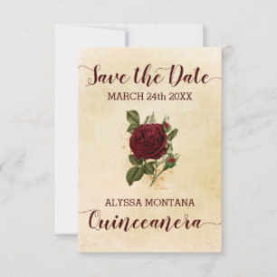 Antieke Bloemige Champagne Bourgogne Roze Quincean Save The Date