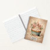 Antieke Bloemige Cupcake Notitieboek (Binnen)