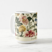 Antieke Bloemige Monogramnaam Koffiemok (Voorkant links)