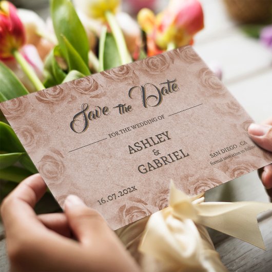 Antieke Bloemige Rustieke Trouw 'Save The Date' Save The Date