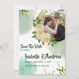 Antieke bloemige trouwkaart om de datum te reserve save the date