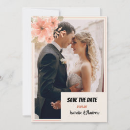 Antieke bloemige trouwkaart 'Save the Date' Save The Date