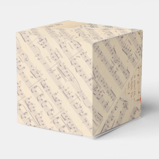 Antieke bloemige trouwmuziek  bedankdoosjes (Achterkant)