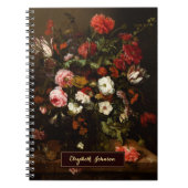 Antieke bloemkunst aangepaste naam vergulde monogr notitieboek (Voorkant)