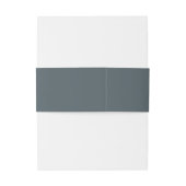 Antieke bloemmonogram stoffig blauwe trouw uitnodigingen wikkel (Achterkant Voorbeeld)