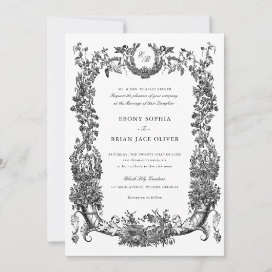 Antieke bloemrankenlijst wijnranken toile crest br kaart (Voorkant)