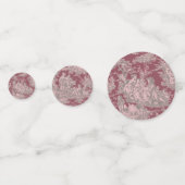 Antieke bloemrijke rode roze toile de jouy douche confetti (Achterkanten)