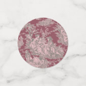 Antieke bloemrijke rode roze toile de jouy douche confetti (Kleine voorkant)