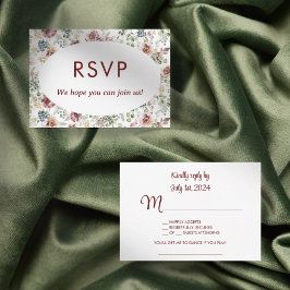 Antieke bloemrijke romantische trouwreactiekaart RSVP kaartje
