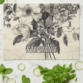 Antieke bloemschikking - monochrome vlinder theedoek (Gevouwen)