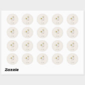 Antieke bloemstreep bruiloftsmonogramsticker ronde sticker (Vel)