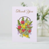 Antieke bloemstuk cadeau bedankkaart (Staand voorkant)