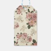 Antieke Bloemstuk Vogel Nest Scrapboek Cadeaulabel (Achterkant)
