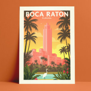 Antieke Boca Raton Florida Briefkaart