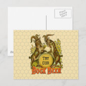 Antieke Bockbierposter: Oude Geit Saloon Bar Briefkaart (Voorkant / Achterkant)