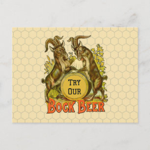 Antieke Bockbierposter: Oude Geit Saloon Bar  Briefkaart