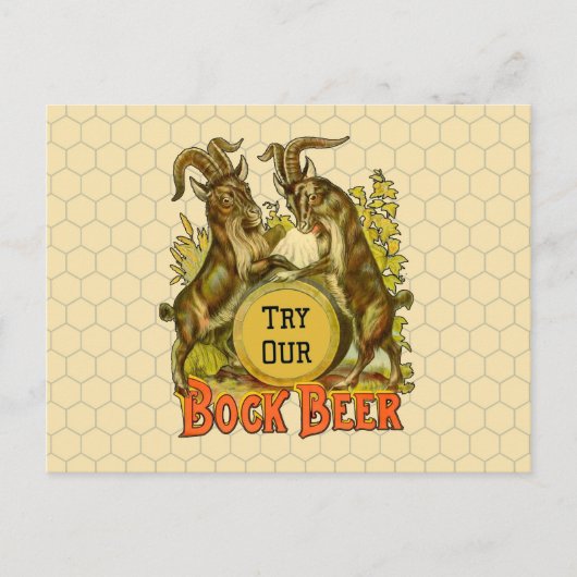 Antieke Bockbierposter: Oude Geit Saloon Bar Briefkaart (Voorkant)