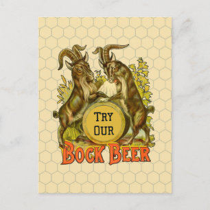 Antieke Bockbierposter: Oude Geit Saloon Bar Briefkaart