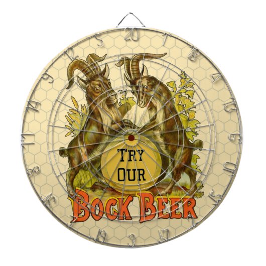Antieke Bockbierposter: Oude Geit Saloon Bar Dartbord (Voorkant)