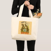 Antieke Bockbierposter: Oude Geit Saloon Bar Grote Tote Bag (Voorkant (product))