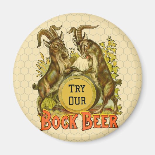 Antieke Bockbierposter: Oude Geit Saloon Bar Magneet (Voorkant)