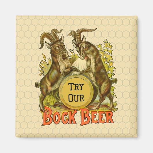 Antieke Bockbierposter: Oude Geit Saloon Bar Magneet (Voorkant)
