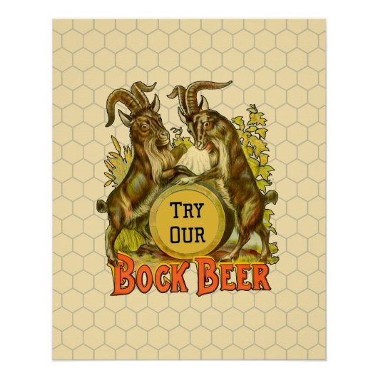 Antieke Bockbierposter: Oude Geit Saloon Bar Perfect Poster (Voorkant)