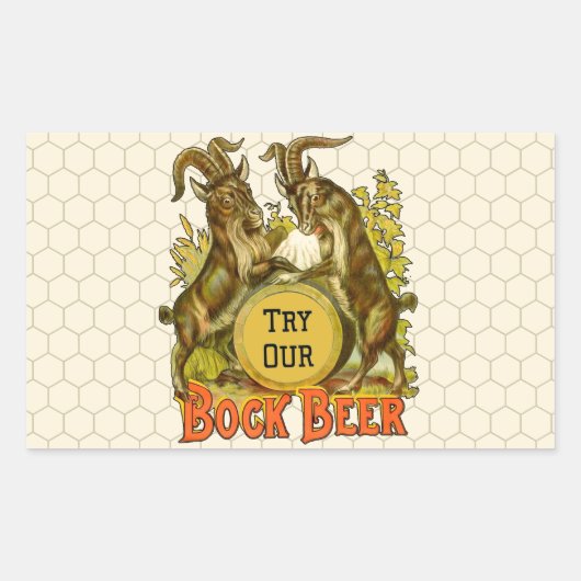 Antieke Bockbierposter: Oude Geit Saloon Bar Rechthoekige Sticker (Voorkant)