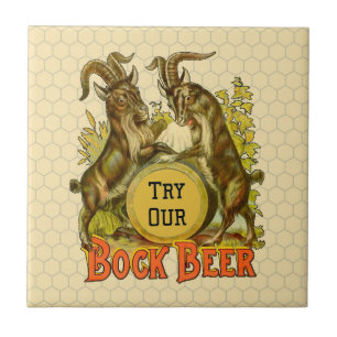 Antieke Bockbierposter: Oude Geit Saloon Bar Tegeltje