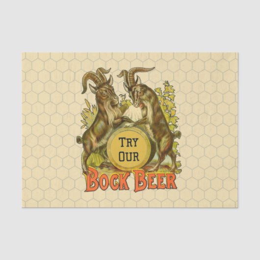 Antieke Bockbierposter: Oude Geit Saloon Bar Tissuepapier (Voorkant)