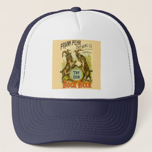 Antieke Bockbierposter: Oude Geit Saloon Bar Trucker Pet (Voorkant)