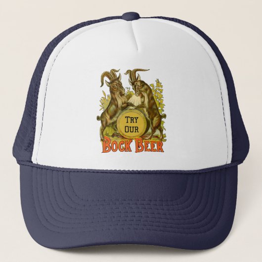 Antieke Bockbierposter: Oude Geit Saloon Bar Trucker Pet (Voorkant)